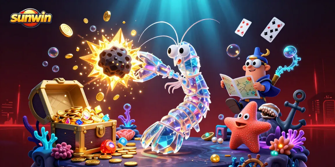 Sunwin players enjoying exciting jackpot wins in a vibrant, detailed underwater casino scene.
